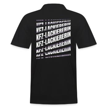 Autolackierer Spruch KFZ-Lackiererin - Männer Poloshirt - Schwarz - Hinten - Kai (181cm)