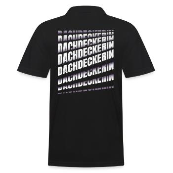 Dachdecker Spruch Handwerker Dachdeckerin - Männer Poloshirt - Schwarz - Hinten - Kai (181cm)