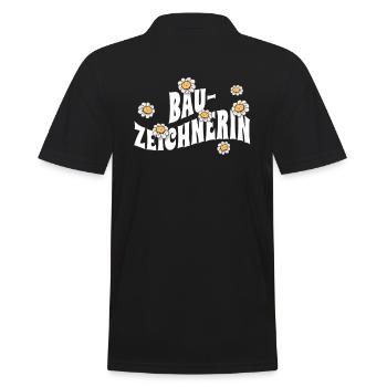 Ingenieur niedliche Blumen Bauzeichnerin - Männer Poloshirt - Schwarz - Hinten - Kai (181cm)