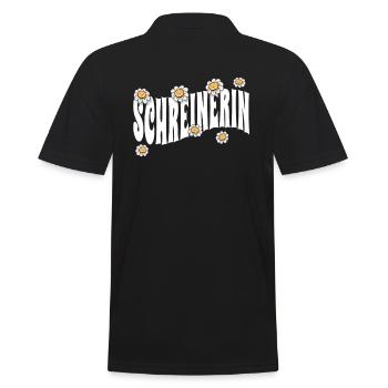 Schreiner niedliche Blumen Schreinerin - Männer Poloshirt - Schwarz - Hinten - Kai (181cm)