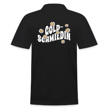 Juwelier niedliche Blumen Goldschmiedin - Männer Poloshirt - Schwarz - Hinten - Kai (181cm)