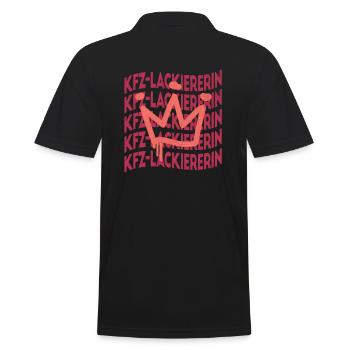 Autolackierer Berufsbezeichnung KFZ-Lackiererin - Männer Poloshirt - Schwarz - Hinten - Kai (181cm)