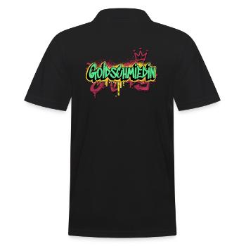 Juwelier Graffiti-Art Goldschmiedin - Männer Poloshirt - Schwarz - Hinten - Kai (181cm)