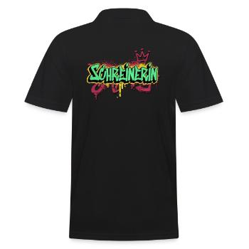 Schreiner Graffiti-Art Schreinerin - Männer Poloshirt - Schwarz - Hinten - Kai (181cm)