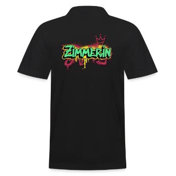 Zimmerer Graffiti-Art Zimmerin - Männer Poloshirt - Schwarz - Hinten - Kai (181cm)