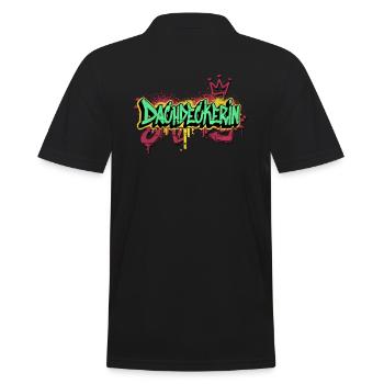 Dachdecker Graffiti-Art Handwerker Dachdeckerin - Männer Poloshirt - Schwarz - Hinten - Kai (181cm)