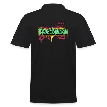 Ingenieur Graffiti-Art Bauzeichnerin - Männer Poloshirt - Schwarz - Hinten - Kai (181cm)