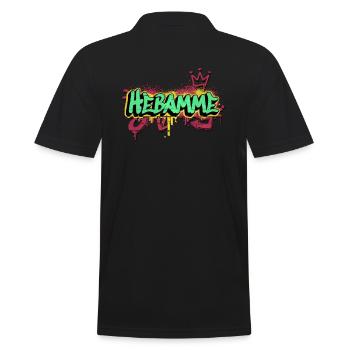 Geburtshelferin Graffiti-Art Hebamme - Männer Poloshirt - Schwarz - Hinten - Kai (181cm)