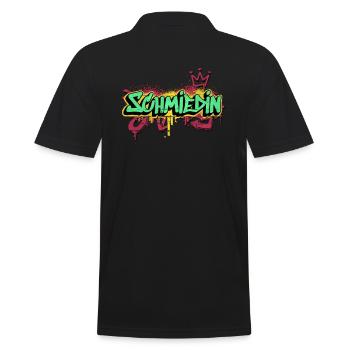 Schmied Graffiti-Art Handwerker Schmiedin - Männer Poloshirt - Schwarz - Hinten - Kai (181cm)