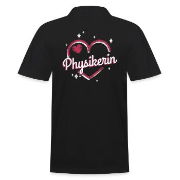 Physik Kollegin niedliches Herz Physikerin - Männer Poloshirt - Schwarz - Hinten - Kai (181cm)