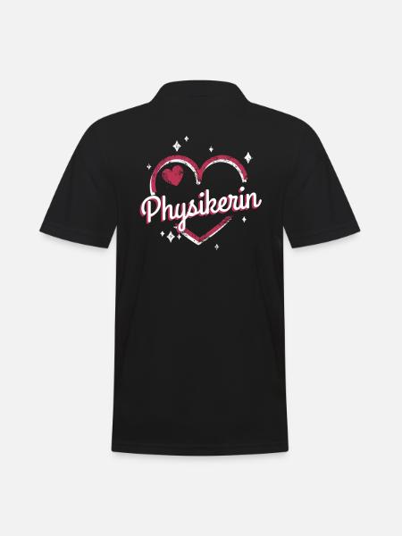 Physik Kollegin niedliches Herz Physikerin - Männer Poloshirt - Schwarz