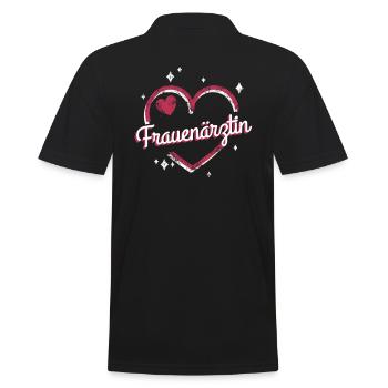 Frauenarzt Hebamme Frauenärztin - Männer Poloshirt - Schwarz - Hinten - Kai (181cm)