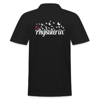 Physik Kollegin Schmetterlinge Physikerin - Männer Poloshirt - Schwarz - Hinten - Kai (181cm)