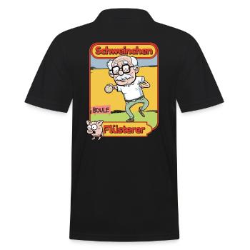 Boulen-Boccia Boule-Spieler Schweinchen - Männer Poloshirt - Schwarz - Hinten - Kai (181cm)