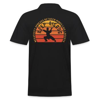 Keep-Qi-Gong Kampfkunst Chigong Meditation - Männer Poloshirt - Schwarz - Hinten - Kai (181cm)