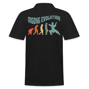Qi-Gong Chigong Meditation Thai-Chi Evolution - Männer Poloshirt - Schwarz - Hinten - Kai (181cm)