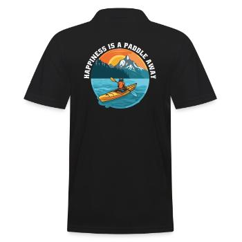 KAYAKS CANOE RAFTING BOAT Kayaking Happiness-paddle - Men's Polo Shirt - black - Back - Kai (181cm)