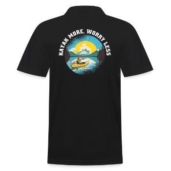 KAYAKS Kayaking CANOE RAFTING BOAT more-paddle - Men's Polo Shirt - black - Back - Kai (181cm)