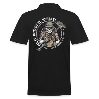 Sondengänger Sondler sondeln detektieren - Männer Poloshirt - Schwarz - Hinten - Kai (181cm)