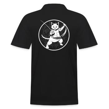 Katzen Fechter gamer gamer Fechten Sport Katzen - Männer Poloshirt - Schwarz - Hinten - Kai (181cm)