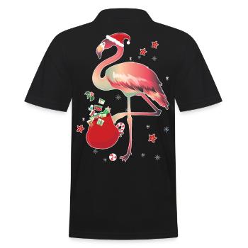 Noël moche Flamingo Christmas - Polo Homme - noir - Dos - Kai (181cm)