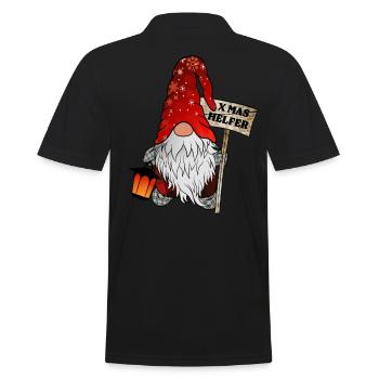 Helfer Wichtel Weihnachtsgnom - Männer Poloshirt - Schwarz - Hinten - Kai (181cm)