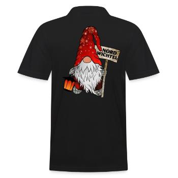 Nord Gnome Christmas gnome with Nordic flair - Men's Polo Shirt - black - Back - Kai (181cm)