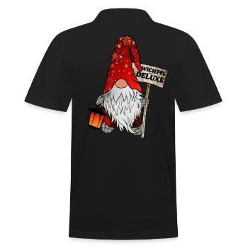 Gnome Deluxe – The Exclusive Christmas Gnome - Men's Polo Shirt - black - Back - Kai (181cm)