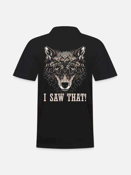 Wolf - I saw that - Men's Polo Shirt - black