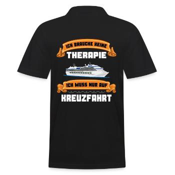 Ich Brauche keine Therapie nur eine Kreuzfahrt - Männer Poloshirt - Schwarz - Hinten - Kai (181cm)