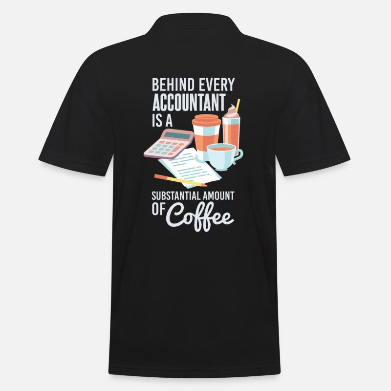 Lustiger Buchhalter-Kaffee - Männer Poloshirt - Schwarz