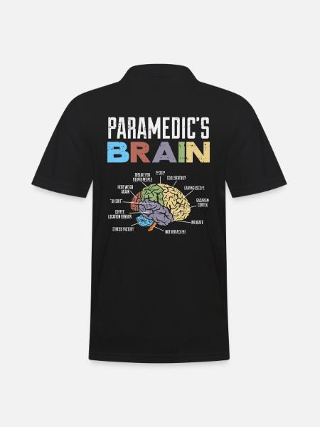 Lustiger Sprichwort-Sanitäter EMS Brain Funny - Männer Poloshirt - Schwarz