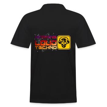 Warnung Laut Techno Music EDM Festival Tänzer - Männer Poloshirt - Schwarz - Hinten - Kai (181cm)
