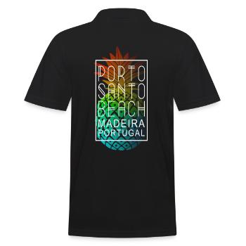 Porto Santo Madeira Portugal Ananas - Männer Poloshirt - Schwarz - Hinten - Kai (181cm)