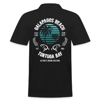 Galapagos Beach Tortuga Bay 1984 - Männer Poloshirt - Schwarz - Hinten - Kai (181cm)