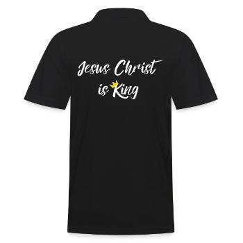 Jesus Christus Geschenkidee - Männer Poloshirt - Schwarz - Hinten - Kai (181cm)