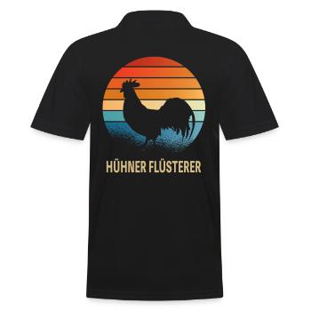 Hühnerflüsterer Huhn Landwirt Hühner Geschenkidee - Männer Poloshirt - Schwarz - Hinten - Kai (181cm)