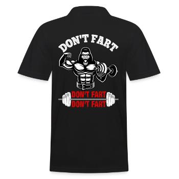 Nicht Furzen-lustige Bodybuilder-Geschenkidee - Männer Poloshirt - Schwarz - Hinten - Kai (181cm)