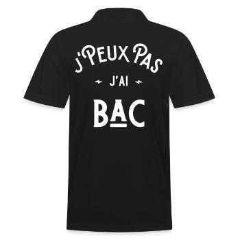 je peux pas j'ai bac idée cadeau humour - Polo Homme - noir - Dos - Kai (181cm)