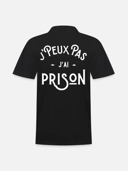 je peux pas j'ai prison cadeau humour citations - Polo Homme - noir