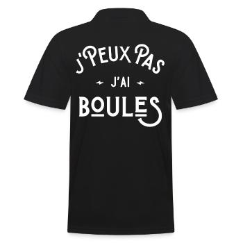 je peux pas j'ai boules cadeau pétanque humour - Polo Homme - noir - Dos - Kai (181cm)