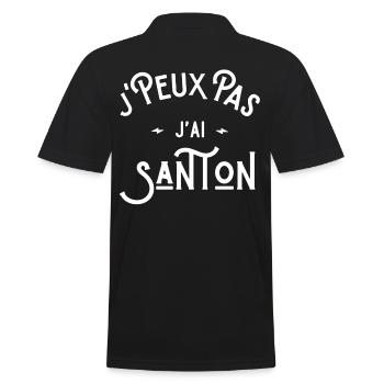 je peux pas j'ai santon cadeau humour citations - Polo Homme - noir - Dos - Kai (181cm)