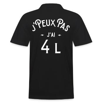 je peux pas j'ai 4 L cadeau humour voiture - Polo Homme - noir - Dos - Kai (181cm)