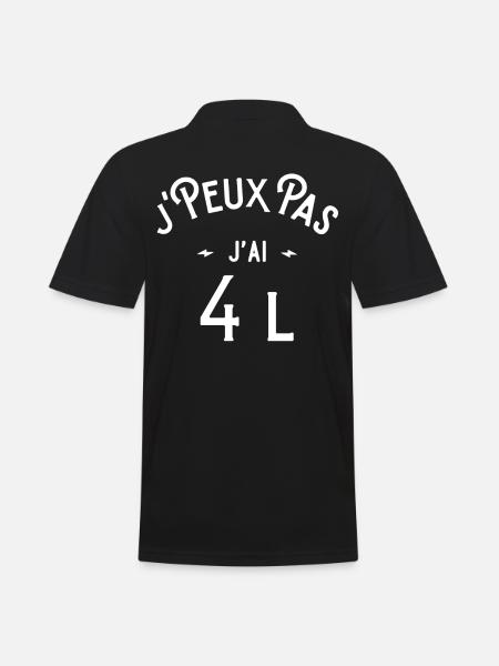 je peux pas j'ai 4 L cadeau humour voiture - Polo Homme - noir
