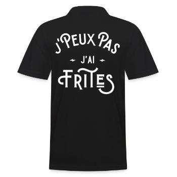 je peux pas j'ai frites idée cadeau humour - Polo Homme - noir - Dos - Kai (181cm)