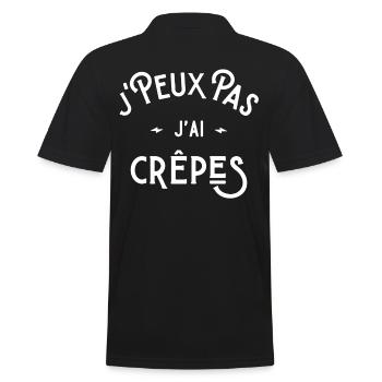 je peux pas j'ai crêpes idée cadeau humour - Polo Homme - noir - Dos - Kai (181cm)