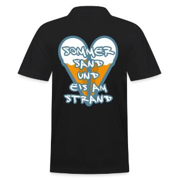 Sommer Sand Eis am Strand - Männer Poloshirt - Schwarz - Hinten - Kai (181cm)