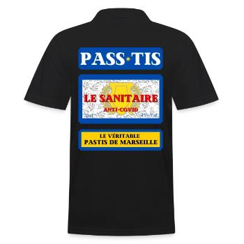 PASTIS PASS-TIS pass sanitaire de Marseille humour - Polo Homme - noir - Dos - Kai (181cm)