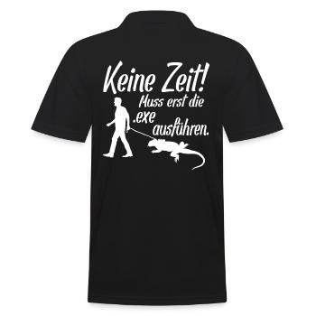 exe ausführen Computer Nerd IT Admin - Männer Poloshirt - Schwarz - Hinten - Kai (181cm)
