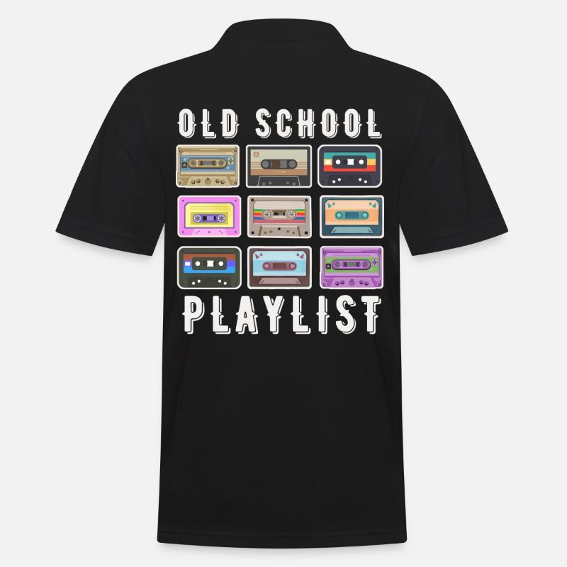 OLD SCHOOL PLAYLIST - Polo Homme - noir